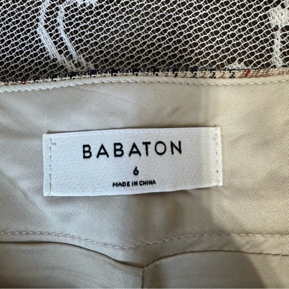 Aritzia Babaton Erickson Plaid Belted Mini Skirt Sz 6 - Picture 7 of 13